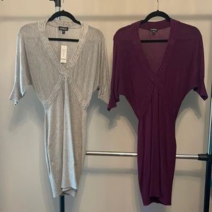 ❤️NEW❤️ bebe Sweater dresses Purple & Gray EACH $30